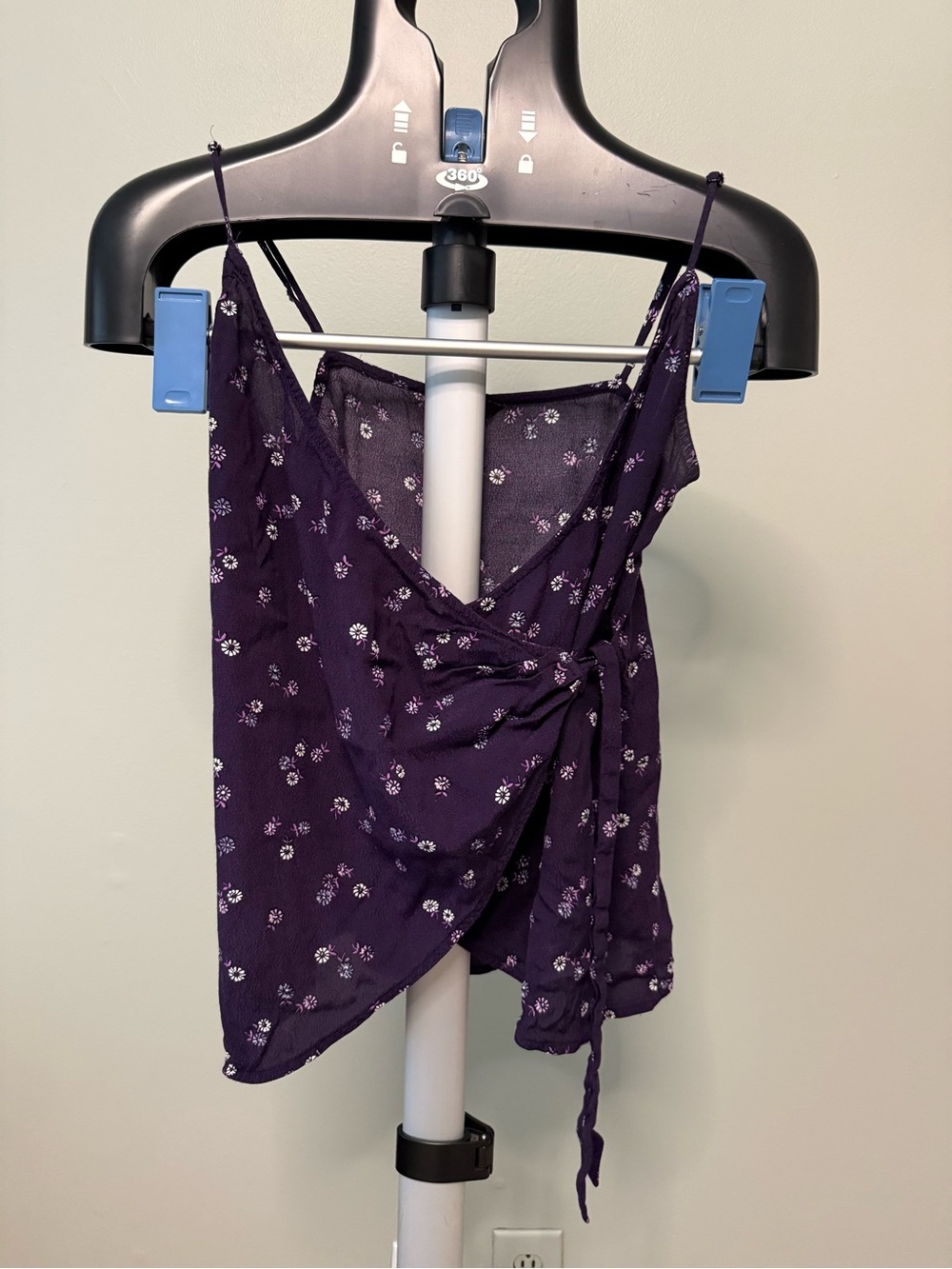 Express Purple Floral Wrap Cami Top